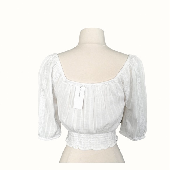 AMERICAN EAGLE white crop top romantic blouse size XS brand new with tags! - Picture 3 of 6